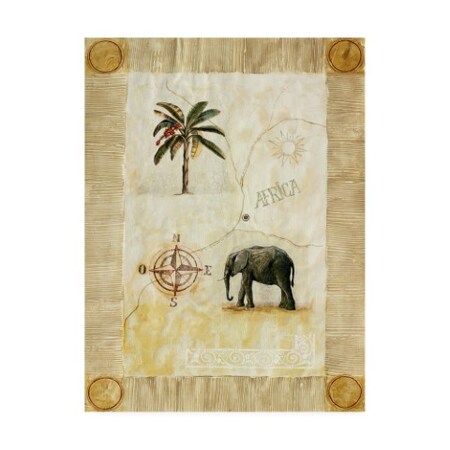 Pablo Esteban 'Elephant Under Beige Paper 2' Canvas Art,35x47